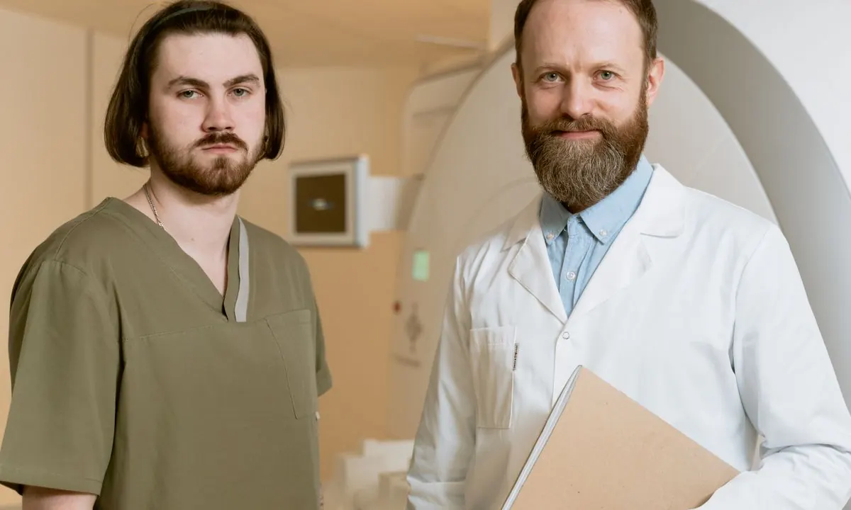 Healthcare professionals in a clinical setting
